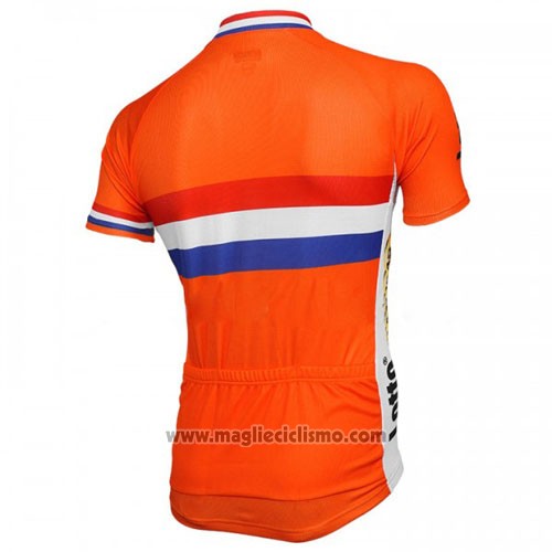 2016 Abbigliamento Ciclismo Paesi Bassi Arancione e Blu Manica Corta e Salopette